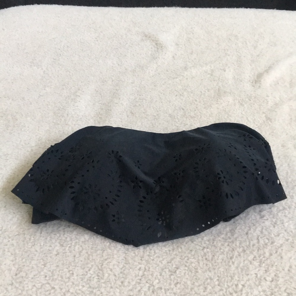 Black bandeau swim top